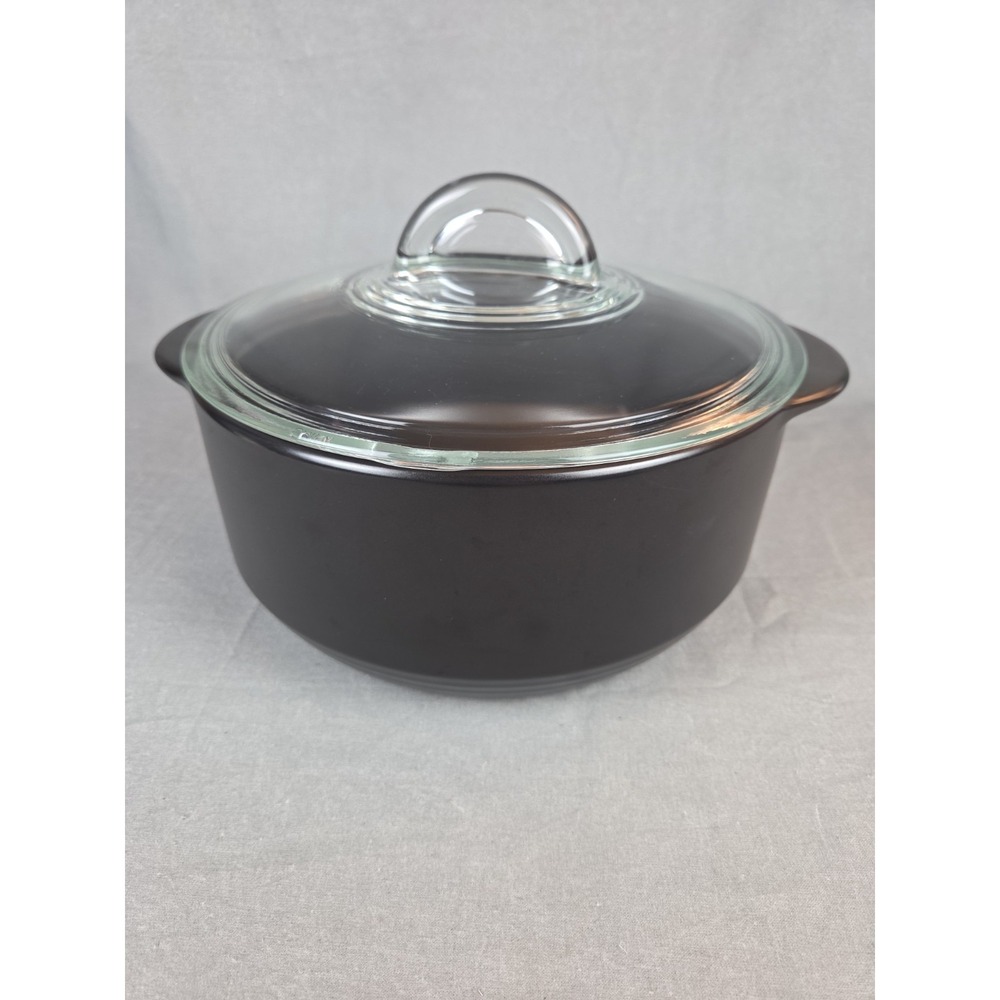 Pampered Chef Rockcrok 4 Qt Dutch Oven Crock with Glass Lid Pot Black